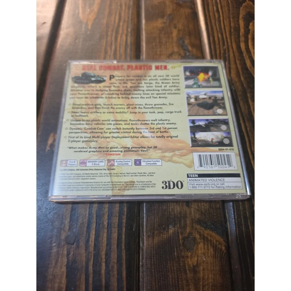 Army Men 3D ( Sony PlayStation 1,1999 ) Black Label Complete With Reg Card